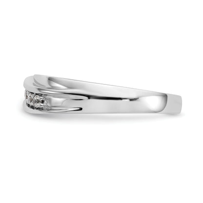 0.25ct. CZ Solid Real 14K White Gold Men's Wedding Band Ring