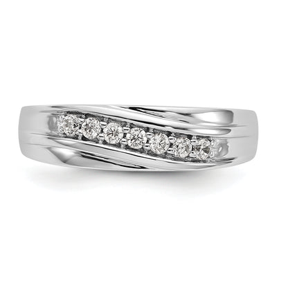 0.25ct. CZ Solid Real 14K White Gold Men's Wedding Band Ring