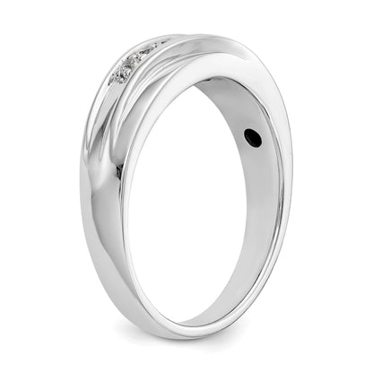 0.25ct. CZ Solid Real 14K White Gold Men's Wedding Band Ring