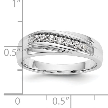 0.25ct. CZ Solid Real 14K White Gold Men's Wedding Band Ring