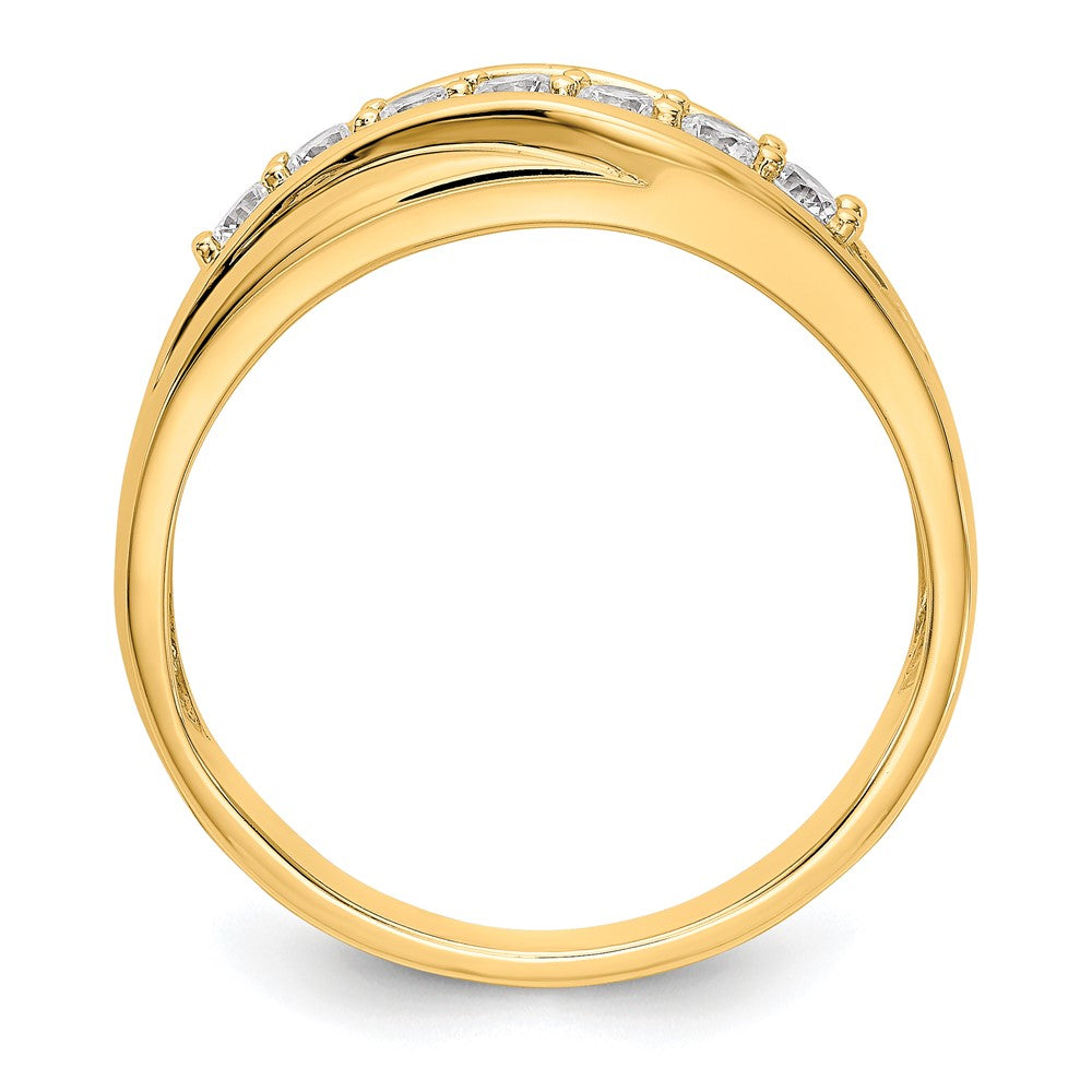 14k Yellow Gold 7-Stone 1/2 carat Diamond Complete Mens Band