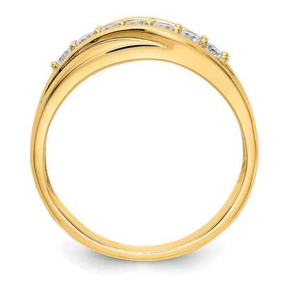 14k Yellow Gold 7-Stone 1/2 carat Diamond Complete Mens Band