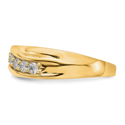 14k Yellow Gold 7-Stone 1/2 carat Diamond Complete Mens Band