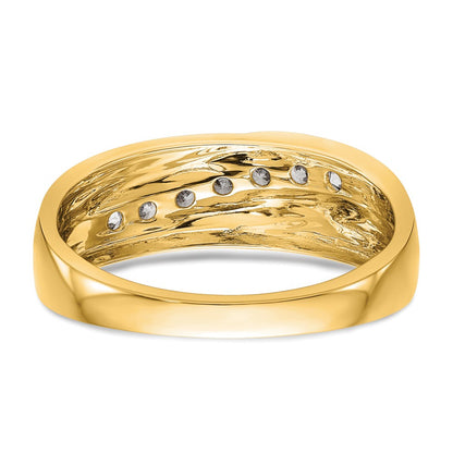 14k Yellow Gold 7-Stone 1/2 carat Diamond Complete Mens Band