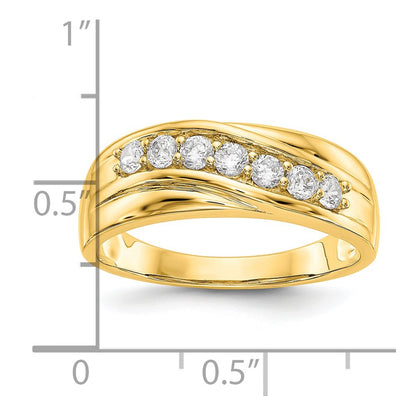 14k Yellow Gold 7-Stone 1/2 carat Diamond Complete Mens Band