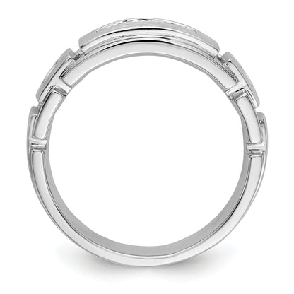 0.60ct. CZ Solid Real 14K White Gold Men's Wedding Band Ring