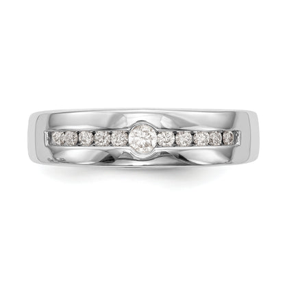 0.27ct. CZ Solid Real 14K White Gold Men's Wedding Band Ring