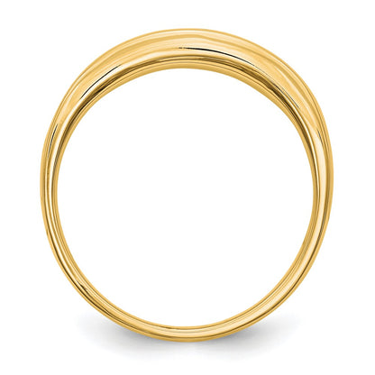 14K Yellow Gold Real Diamond Men's Band
