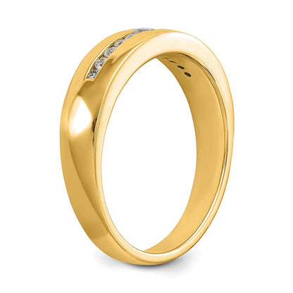 14K Yellow Gold Real Diamond Men's Band