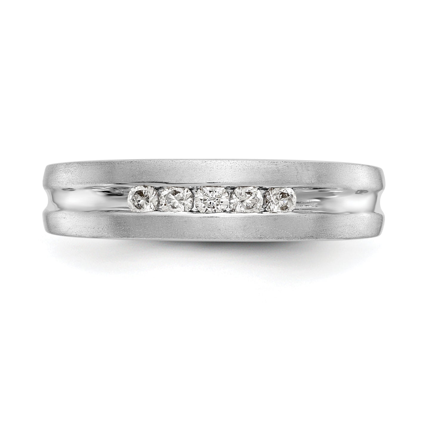 0.25ct. CZ Solid Real 14K White Gold Men's Wedding Band Ring