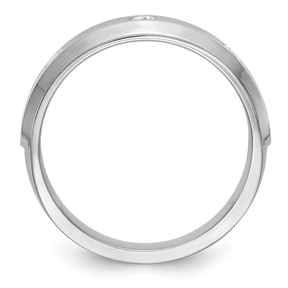 0.15ct. CZ Solid Real 14K White Gold Men's Wedding Band Ring