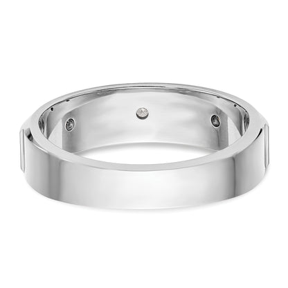 0.15ct. CZ Solid Real 14K White Gold Men's Wedding Band Ring
