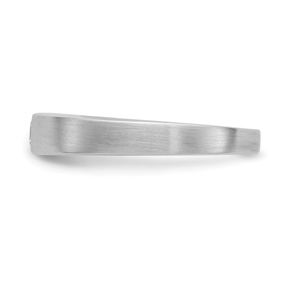 0.33ct. CZ Solid Real 14K White Gold Men's Wedding Band Ring