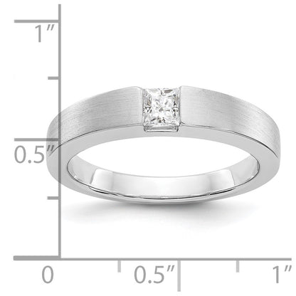 0.33ct. CZ Solid Real 14K White Gold Men's Wedding Band Ring
