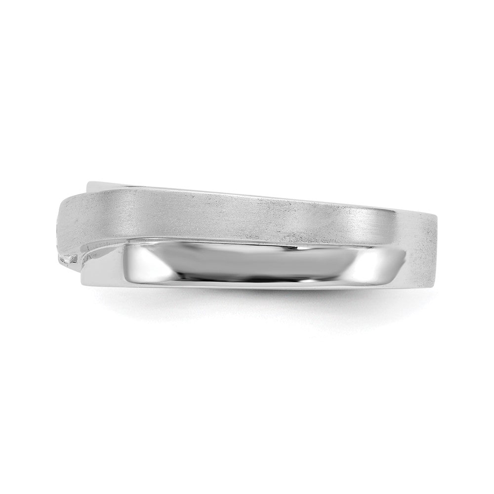 0.21ct. CZ Solid Real 14K White Gold Men's Wedding Band Ring