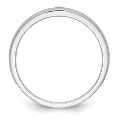 0.07ct. CZ Solid Real 14K White Gold Men's Wedding Band Ring