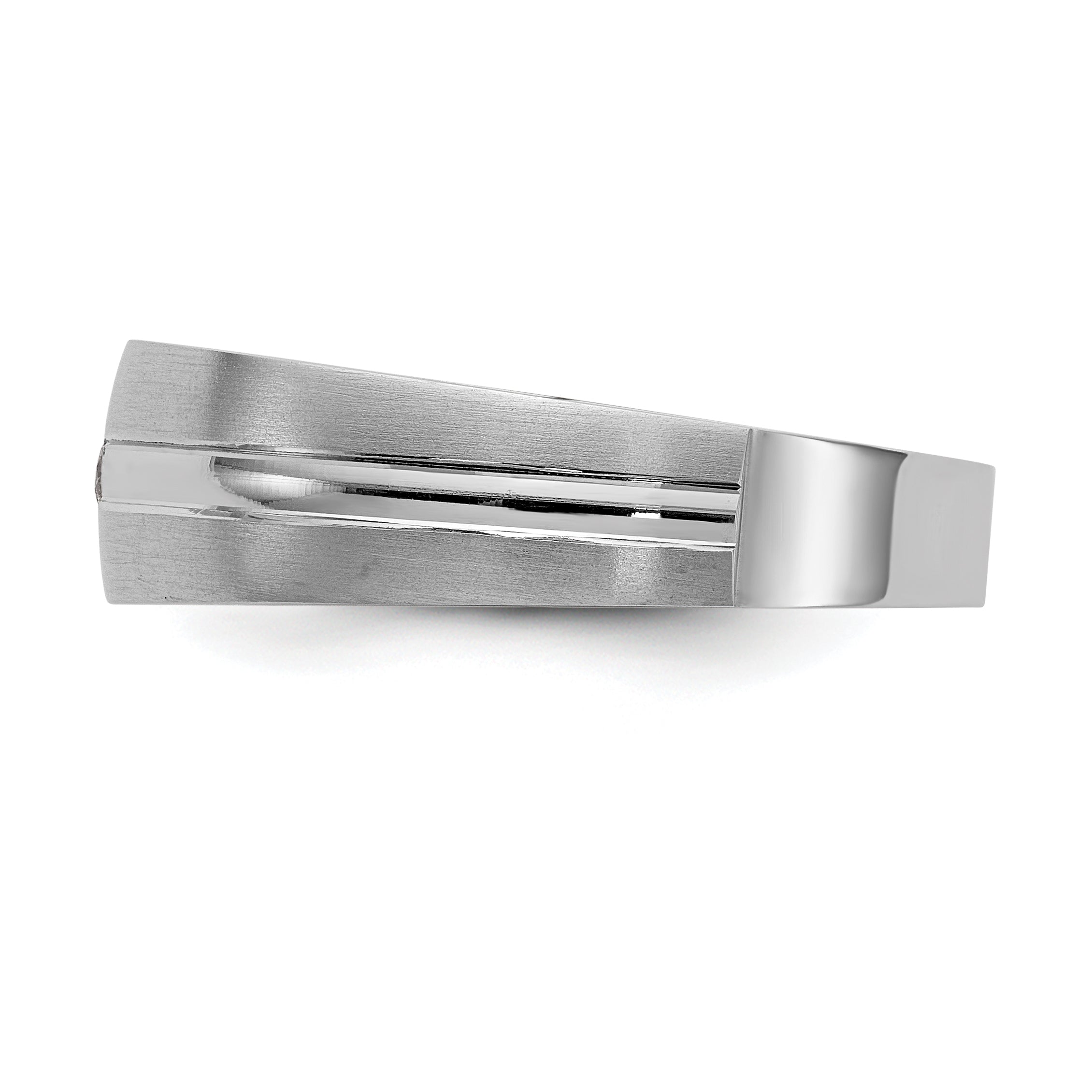 0.07ct. CZ Solid Real 14K White Gold Men's Wedding Band Ring