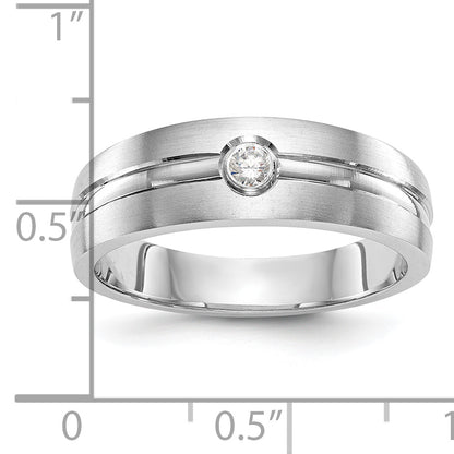 0.07ct. CZ Solid Real 14K White Gold Men's Wedding Band Ring