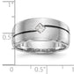 0.20ct. CZ Solid Real 14k White Gold Enameled Men's Wedding Band Ring