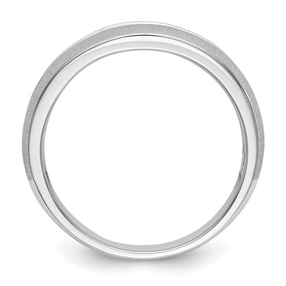 14K White Gold Real Diamond Men's Band