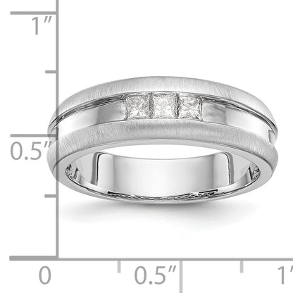 0.33ct. CZ Solid Real 14K White Gold Men's Wedding Band Ring
