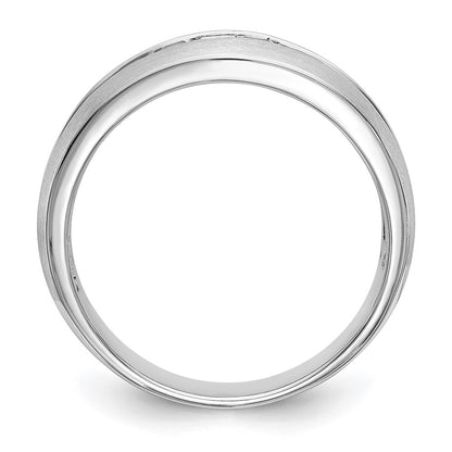 14k White Gold Real Diamond w/Sapphire Men's Band