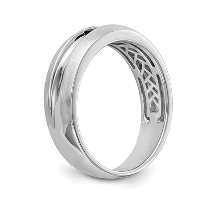 14k White Gold Real Diamond w/Sapphire Men's Band