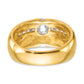 0.45ct. CZ Solid Real 14K Men's Semi Mount Wedding Band Ring