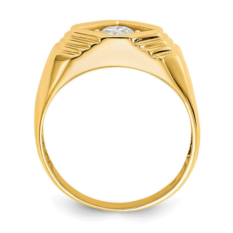 14K Yellow Gold VS Real Diamond Men's Ring