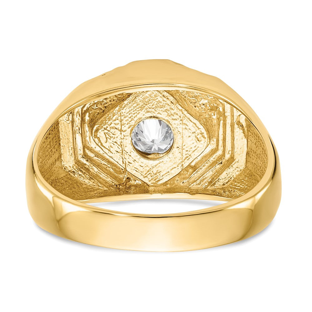 14K Yellow Gold A Real Diamond Men's Ring