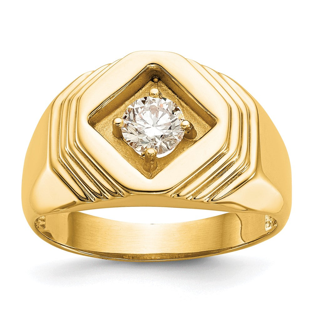 14K Yellow Gold VS Real Diamond Men's Ring
