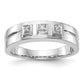0.05ct. CZ Solid Real 14K White Gold Men's Wedding Band Ring