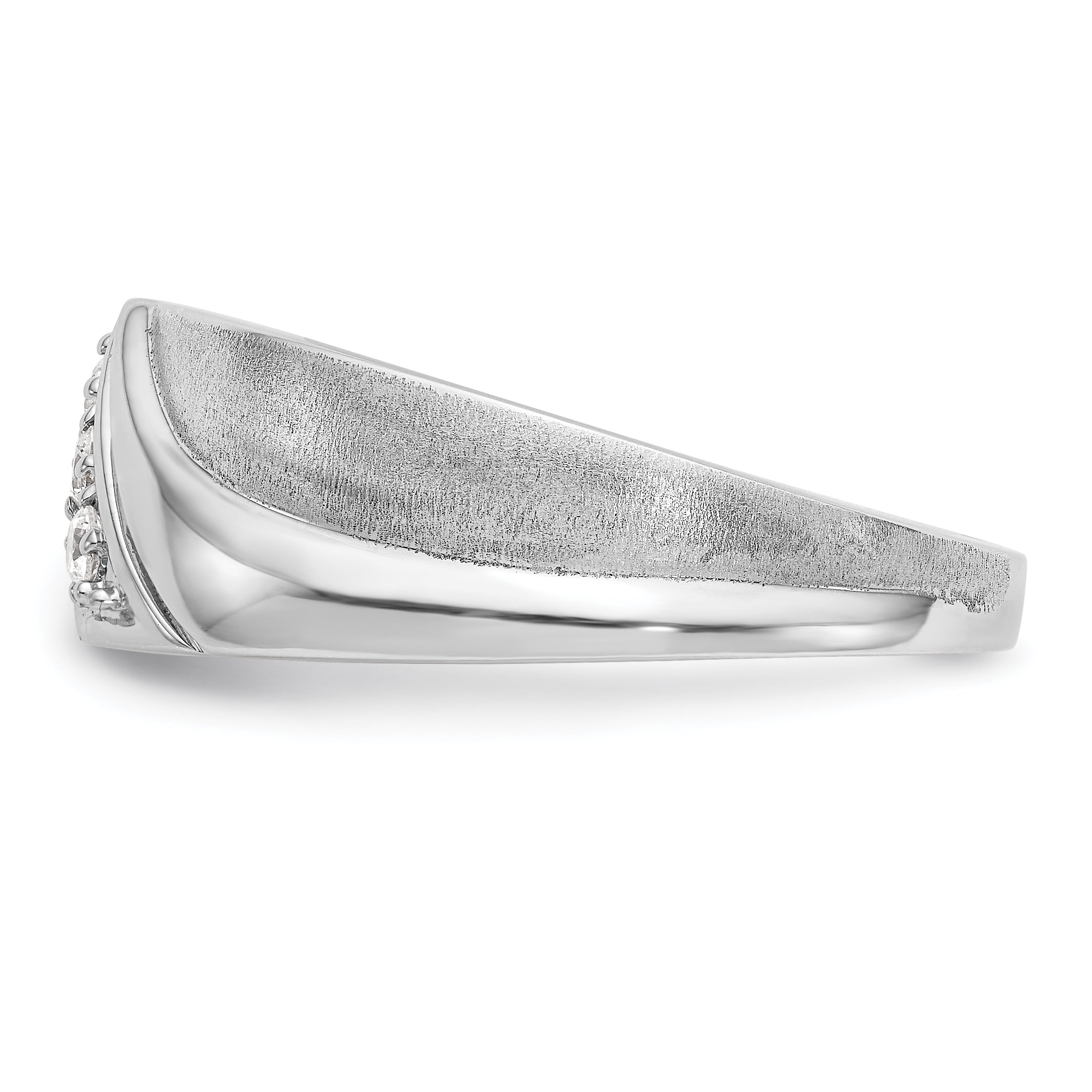 0.15ct. CZ Solid Real 14K White Gold Men's Wedding Band Ring