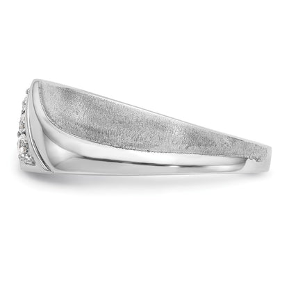 0.15ct. CZ Solid Real 14K White Gold Men's Wedding Band Ring