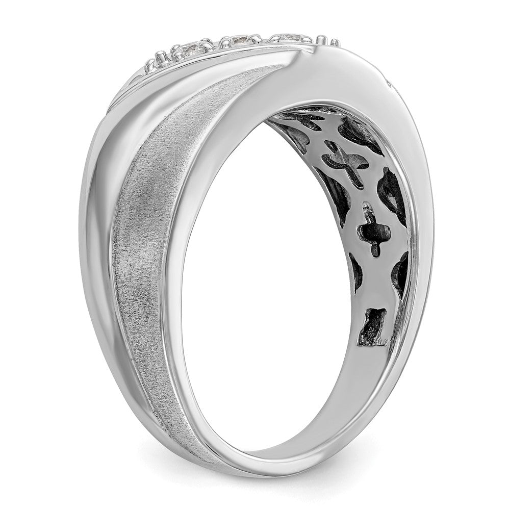 0.15ct. CZ Solid Real 14K White Gold Men's Wedding Band Ring