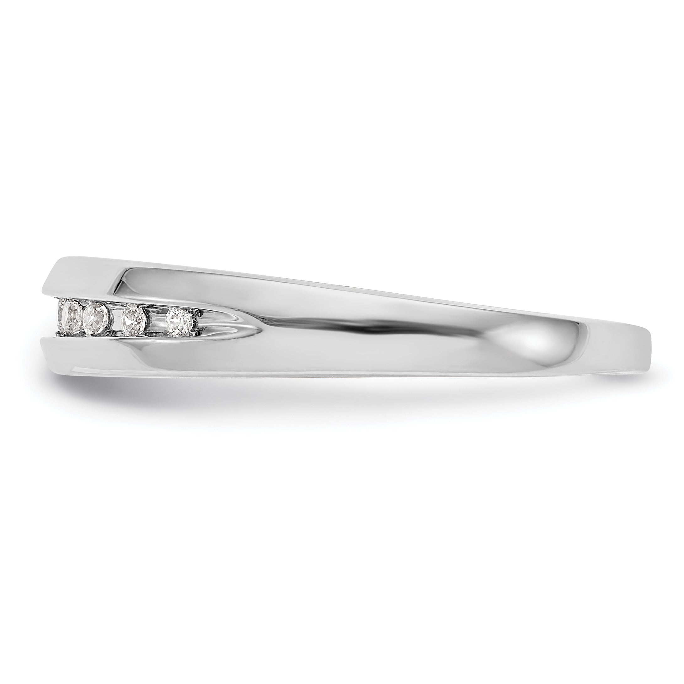 0.13ct. CZ Solid Real 14K White Gold Men's Wedding Band Ring