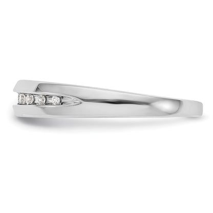 14K White Gold Real Diamond Men's Band