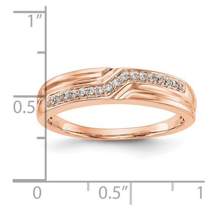 14K Rose Gold Real Diamond Men's Band