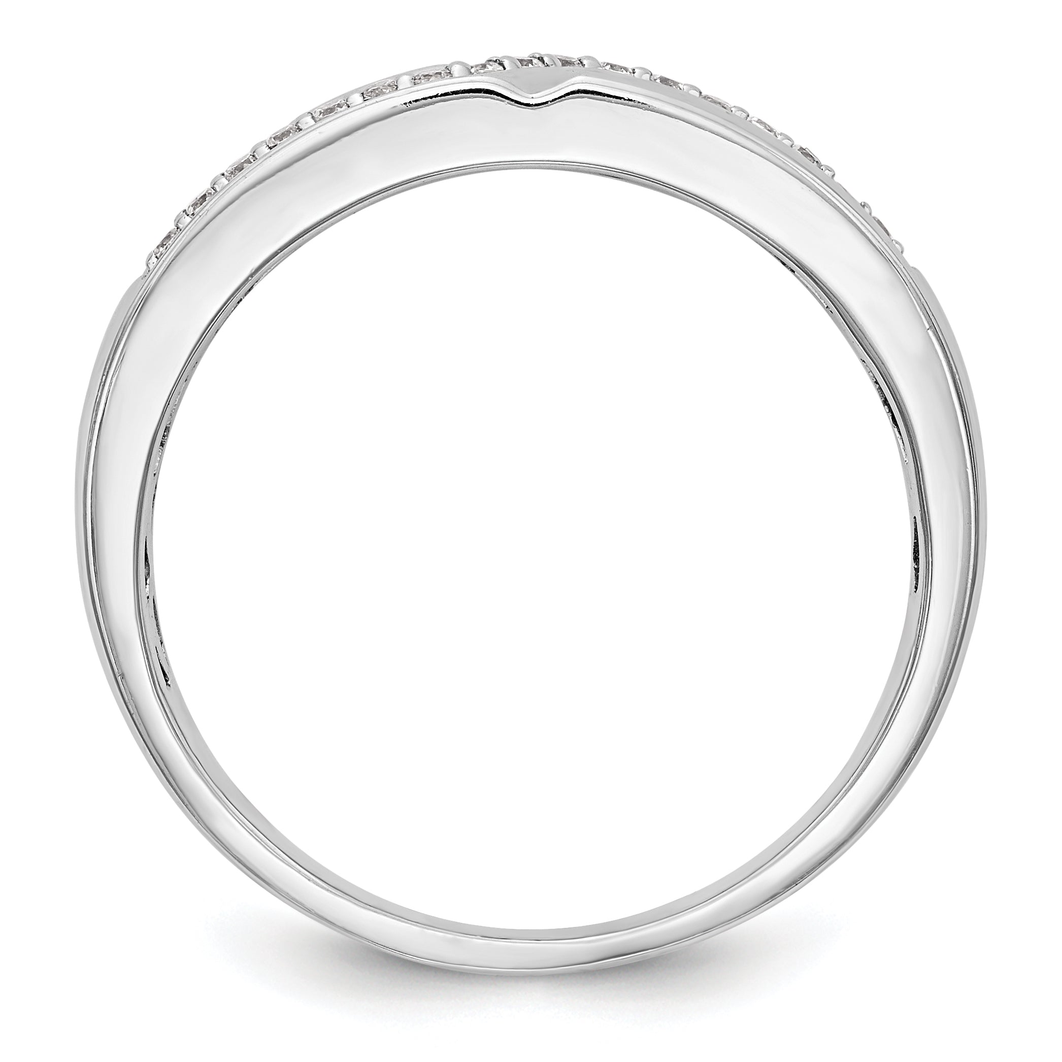 0.10ct. CZ Solid Real 14K White Gold Men's Wedding Band Ring