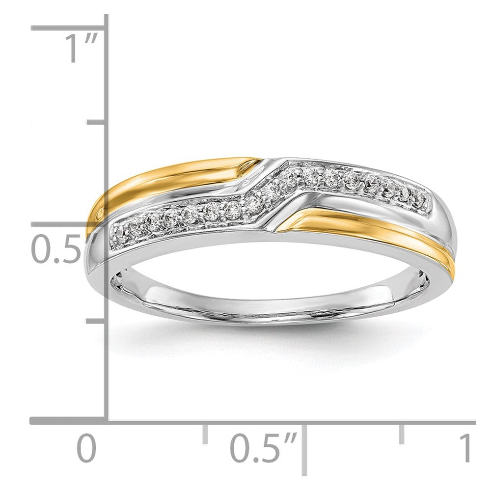 14K White Gold w/ yellow gold accents Real Diamond Men's Band