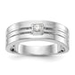 0.08ct. CZ Solid Real 14K White Gold Men's Wedding Band Ring