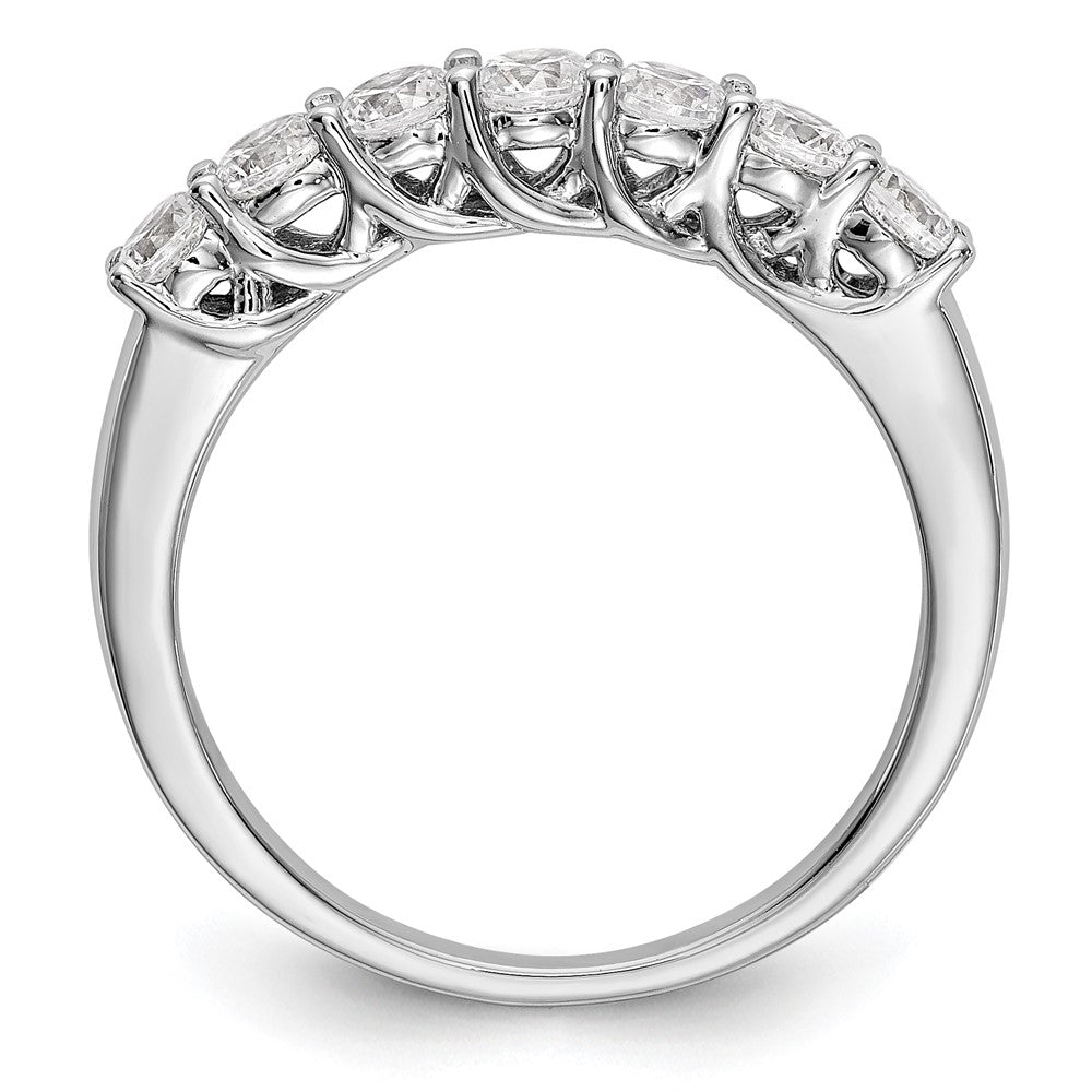 14k White Gold 7-Stone Shared Prong 7/8 carat Complete Round Diamond Band