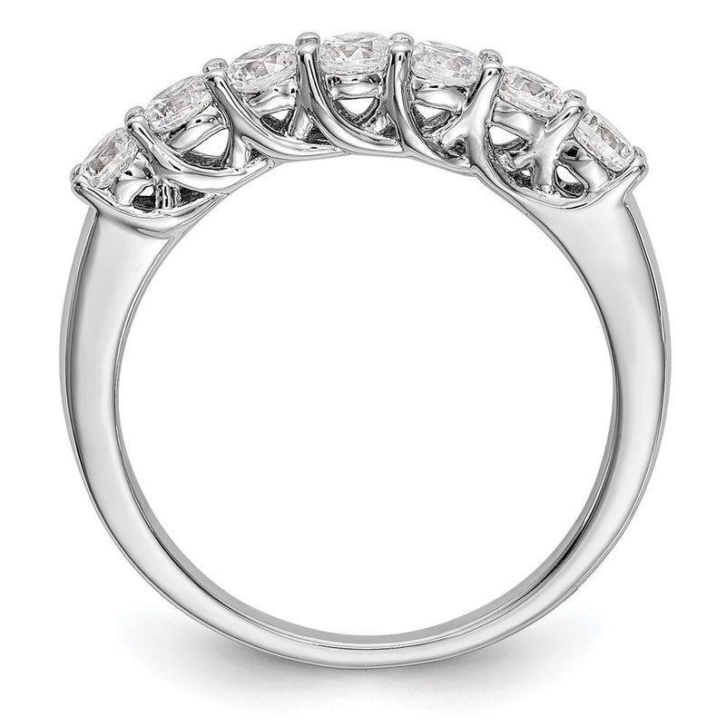 14K White Gold 7-Stone Real Diamond Band