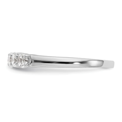 14K White Gold 7-Stone Real Diamond Band