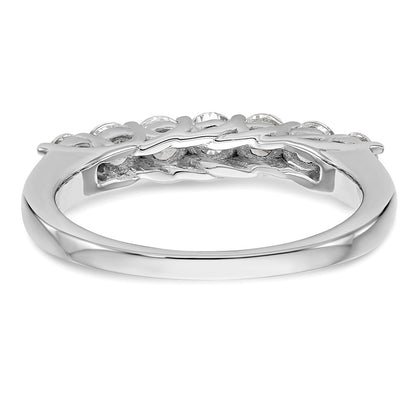 14K White Gold 7-Stone Real Diamond Band