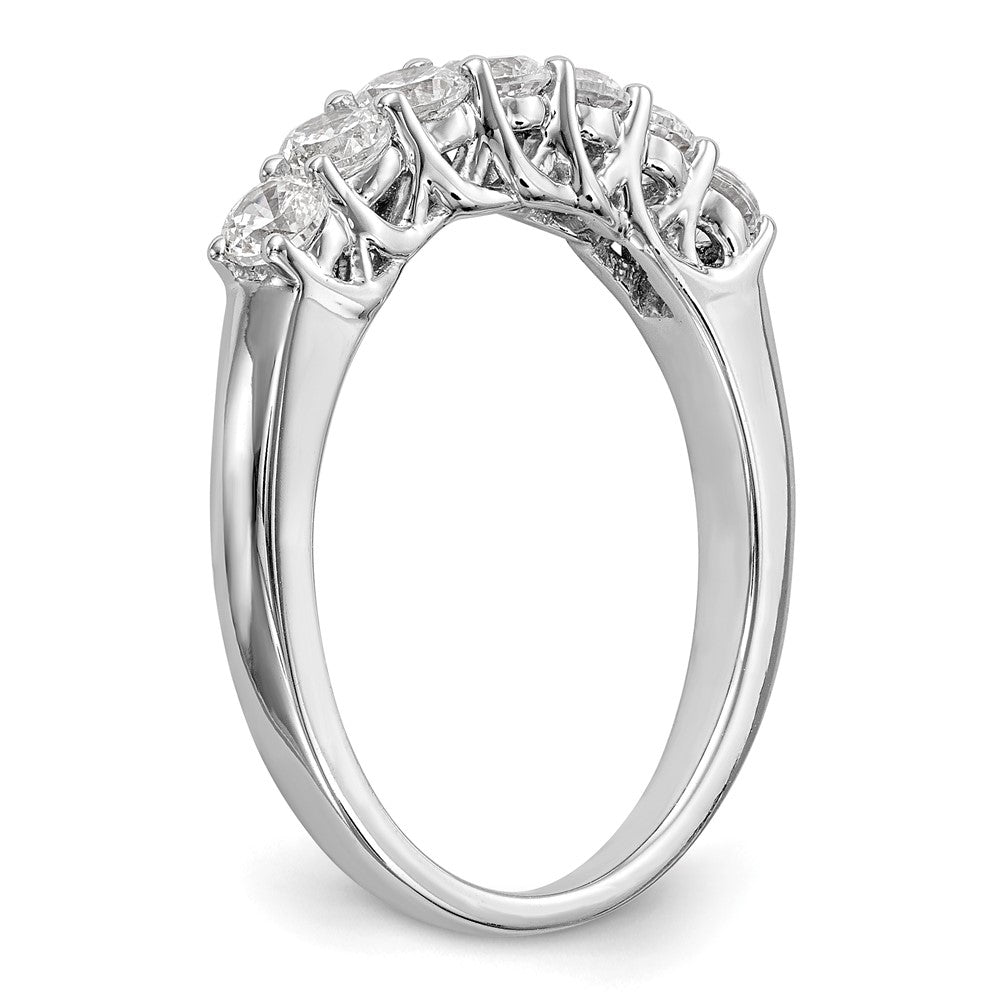 14K White Gold 7-Stone Real Diamond Band