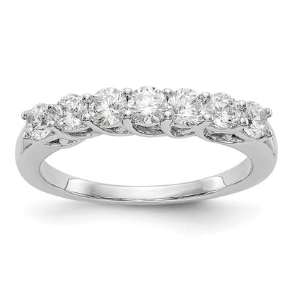 14K White Gold 7-Stone Real Diamond Band
