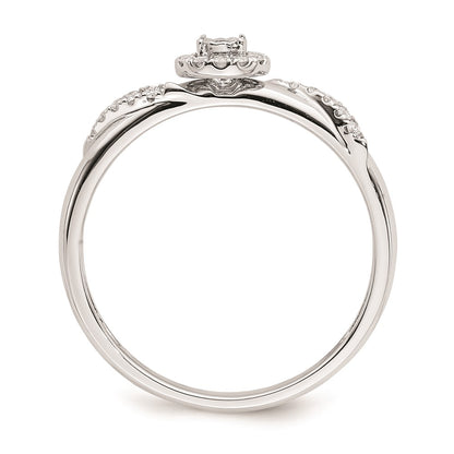 14K White Gold Complete Real Diamond Trio Engagement Ring