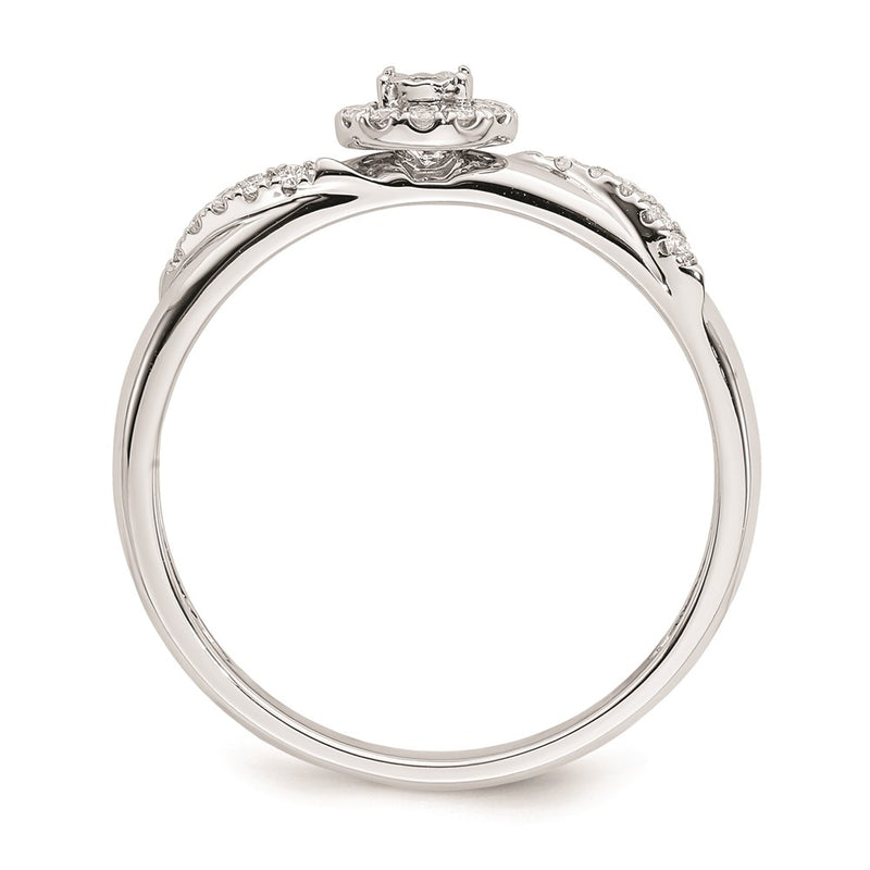 14K White Gold Complete Real Diamond Trio Engagement Ring