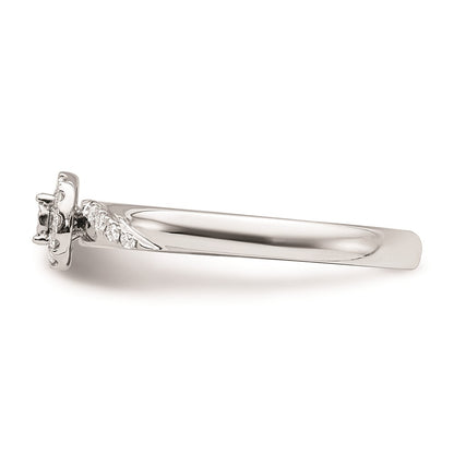 14K White Gold Complete Real Diamond Trio Engagement Ring